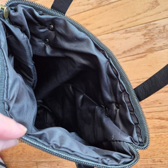 Retro Camera Print Leather Tote Bag Small OOAK One of a Kind Graphic Print - Picture 9 of 13